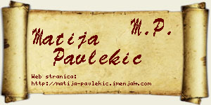 Matija Pavlekić vizit kartica